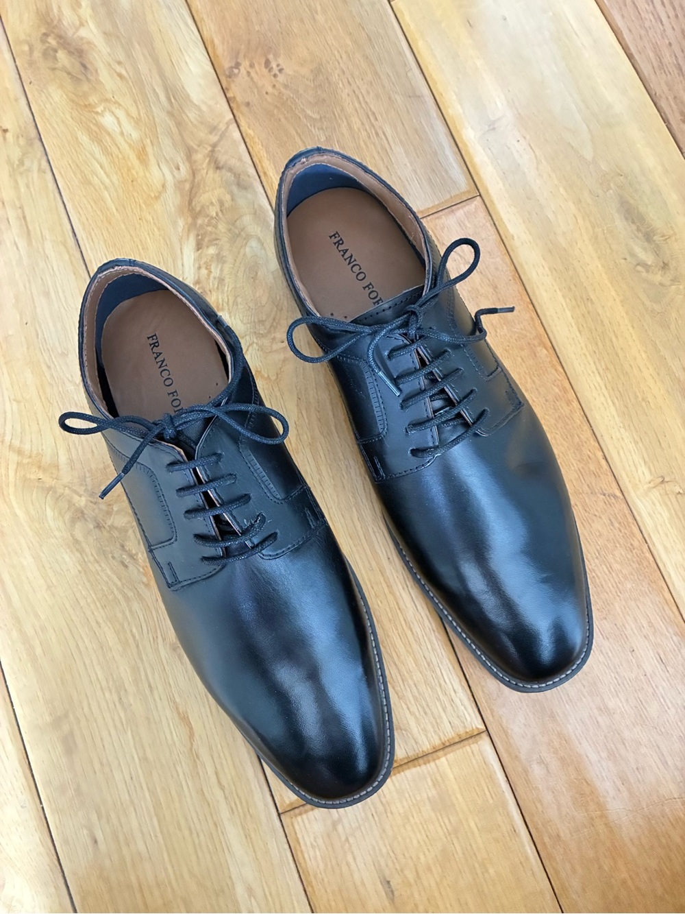 🌟Franco Fortini Black Leather Lace-Up Oxfords•Sz 9